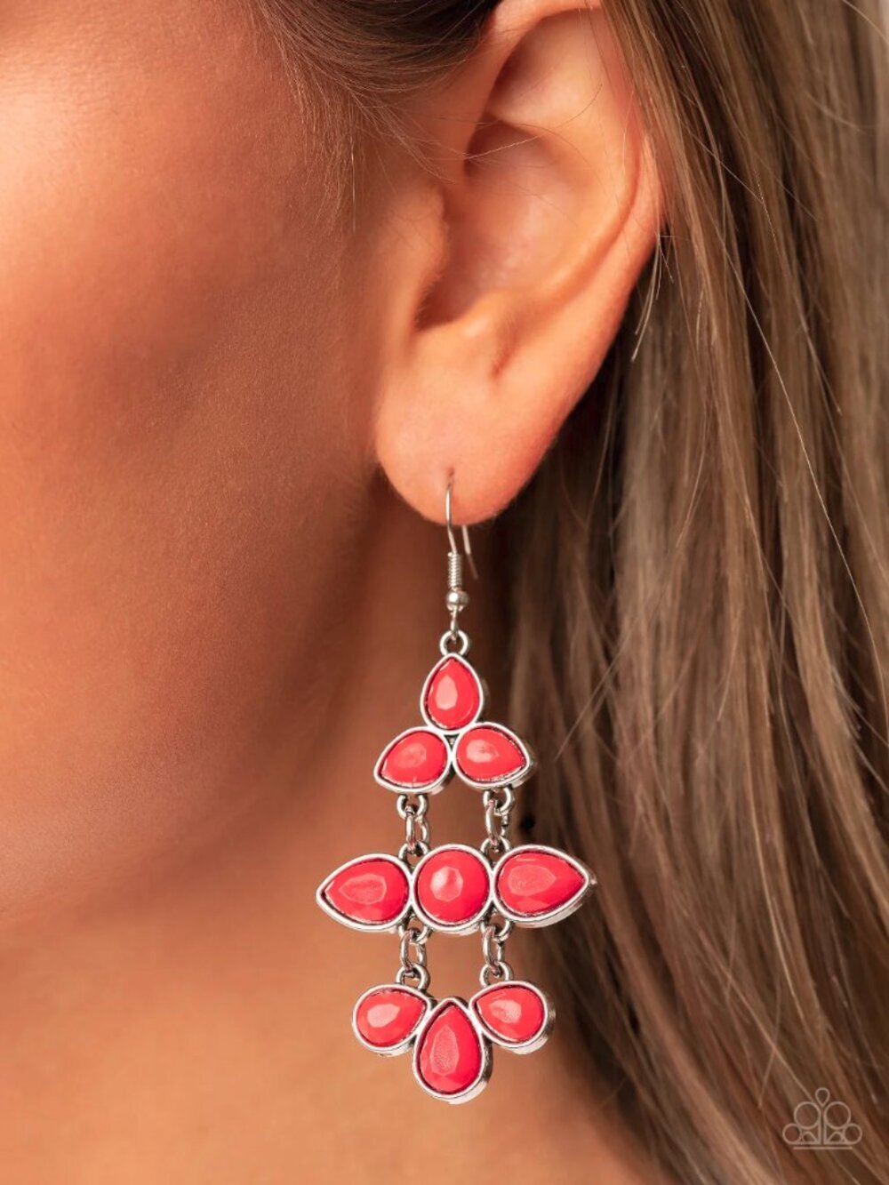Paparazzi Jewelry Accessories - Bay Breezin - Red Earrings - Vintage